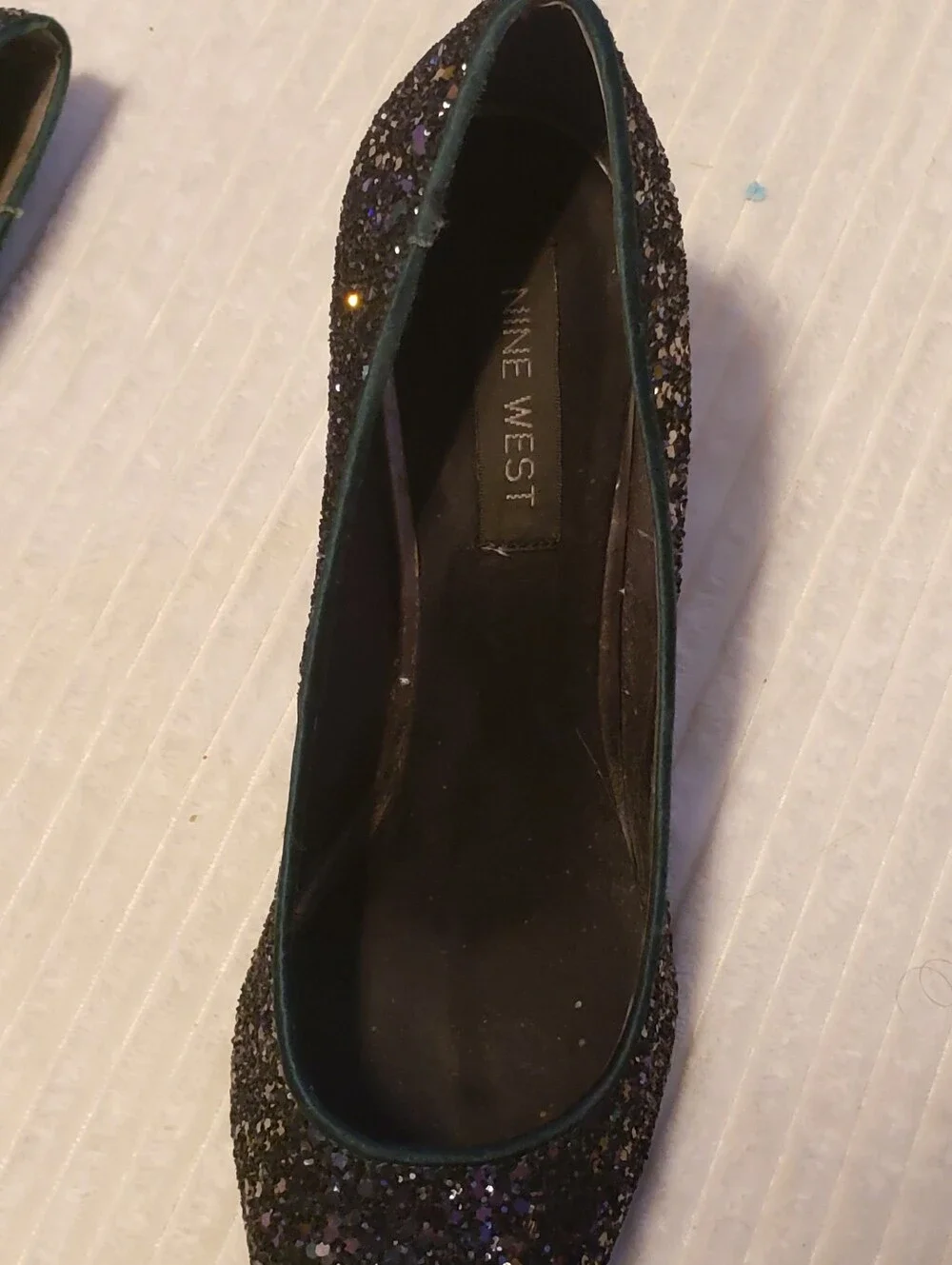 Nine West Women's Navy Purple Glitter Pointed Toe 4